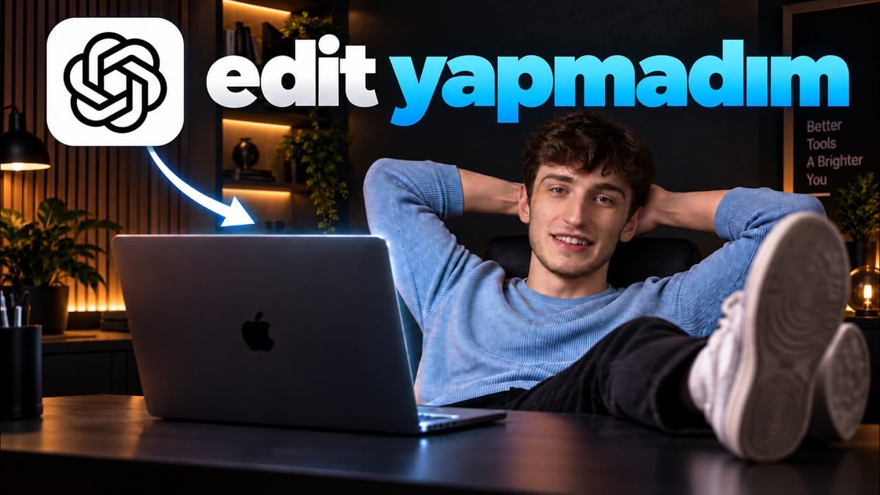 Burdekap’ın bilgisayar başında, edit yapmadım yazılı video kapağı