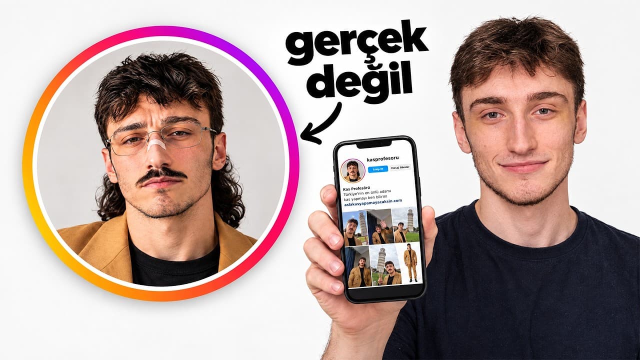 Burdekap’ın yapay zekâ karakteriyle, gerçek değil yazılı video kapağı